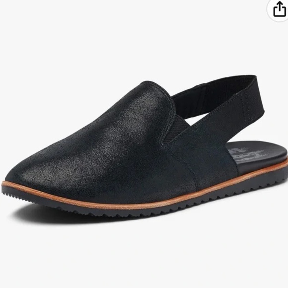 Sorel Black Leather Slip-On Mules | Size 5.5